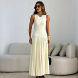 Vestido de malha plissado