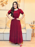 Vestido Longo Cherry Delicada Marsala