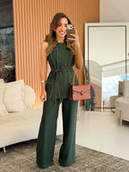 Conjunto de Calça/linho marrant