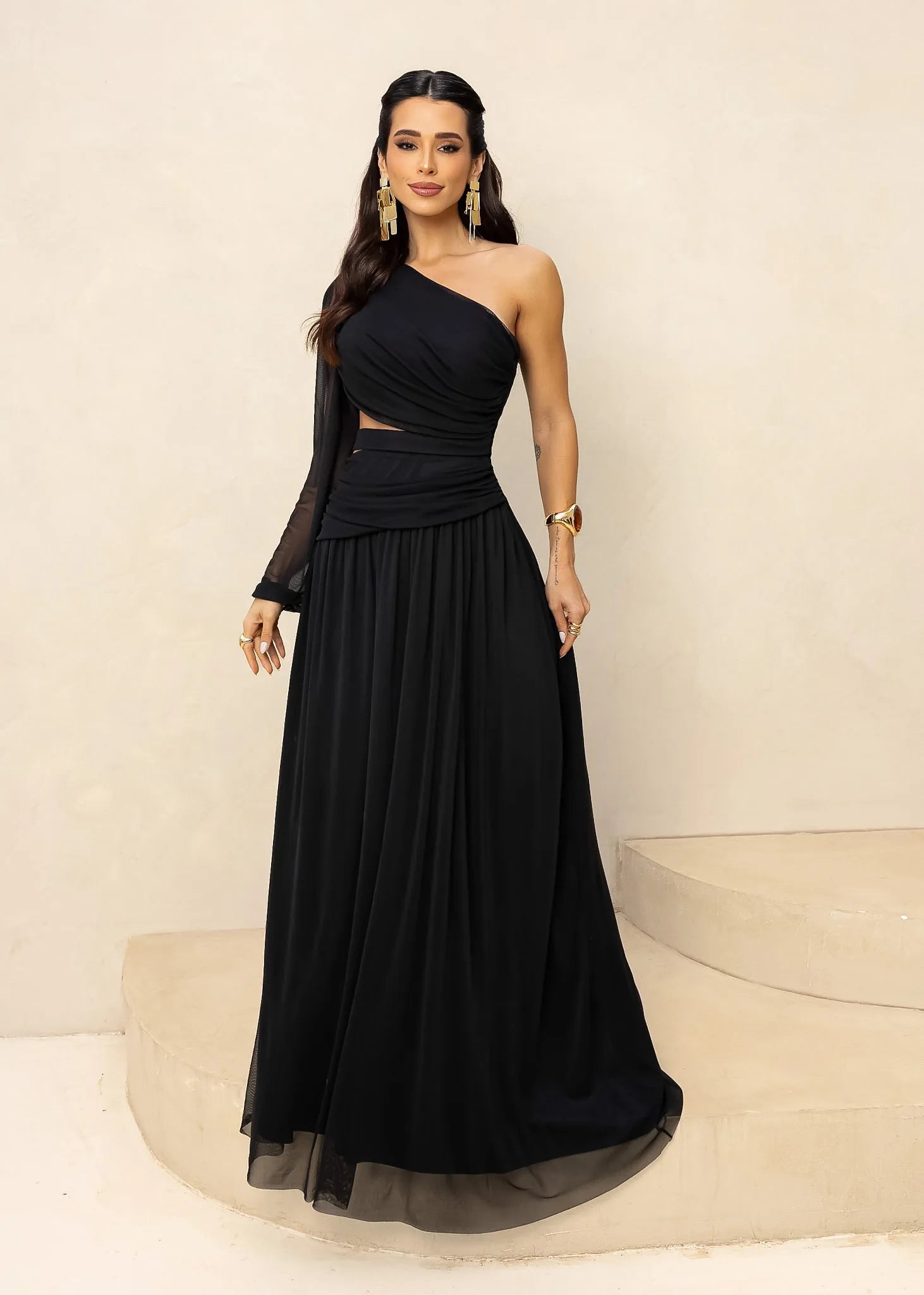 Vestido Longo Tule Nula