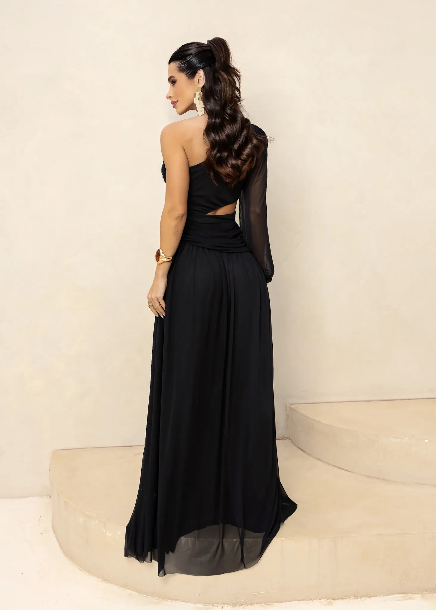 Vestido Longo Tule Nula
