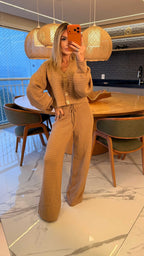Conjunto Casaqueto E Calça Pantalona Sophia