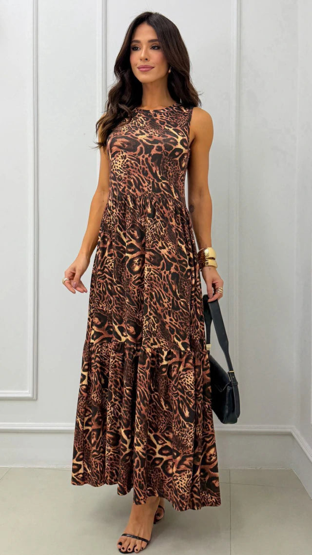 Vestido Estampado Regata Marias