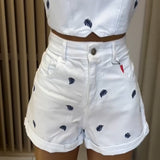 Conjunto Bordado de Folhas All Jeans