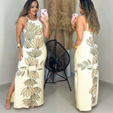 Vestido Longo Fenda Lateral Est. Lotus Virginia