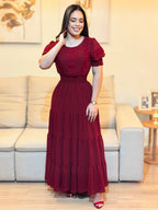 Vestido Longo Cherry Delicada Marsala