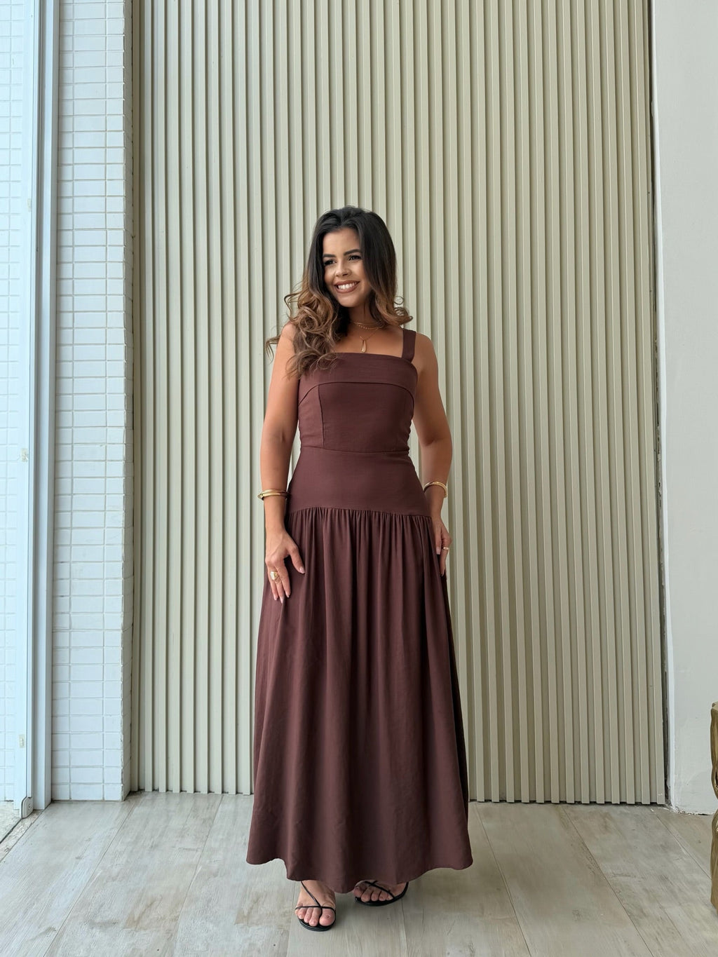 Vestido em Linho Sarjado Mary