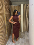 Vestido Midi Drapeado