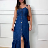 Vestido Jeans Longo Mavi