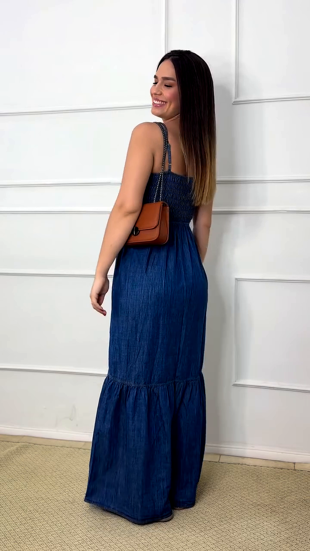 Vestido Jeans Longo Mavi