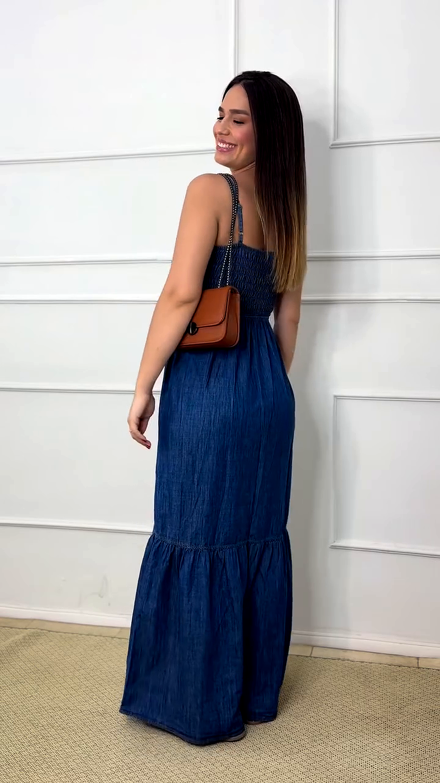 Vestido Jeans Longo Mavi