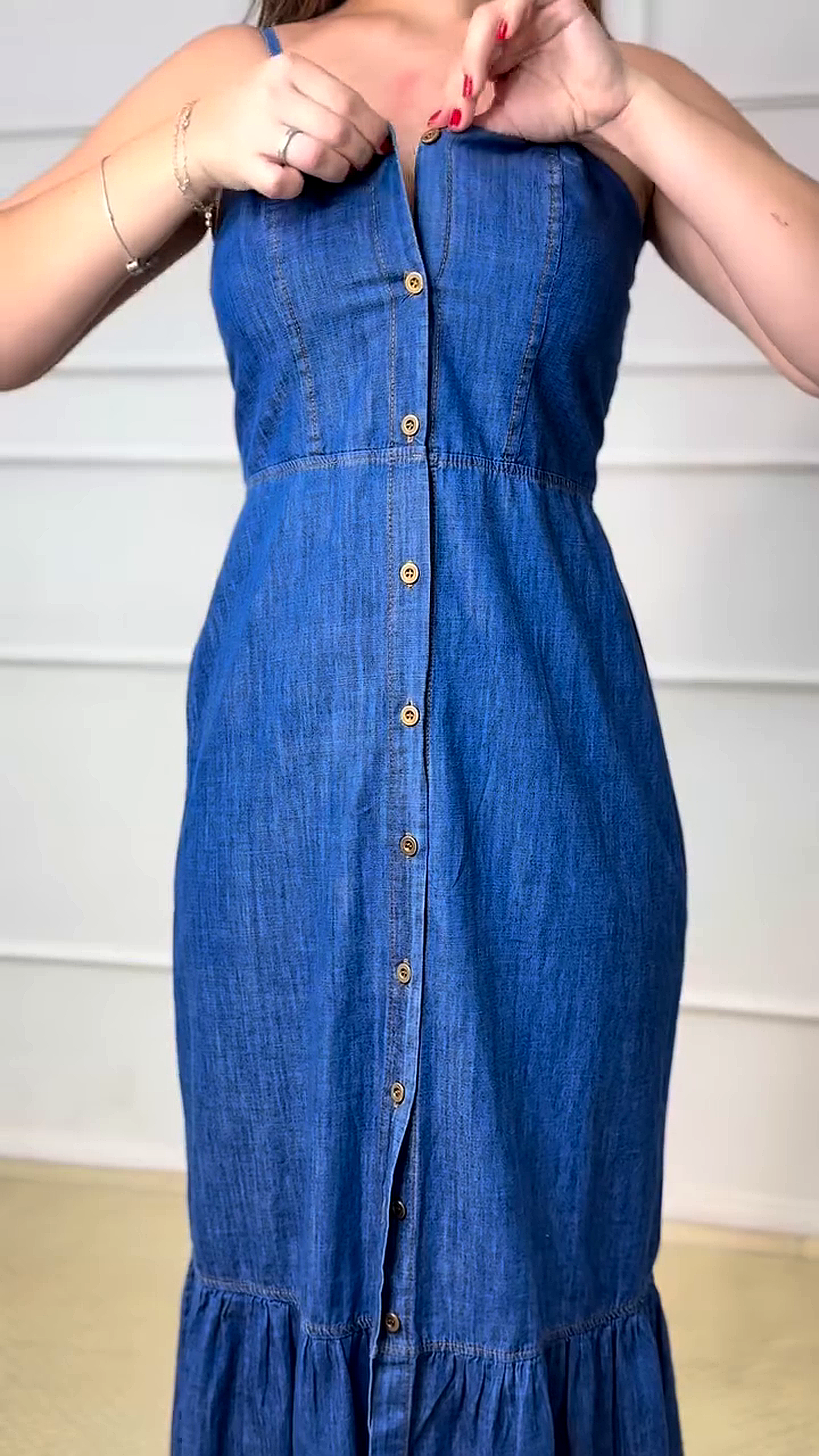 Vestido Jeans Longo Mavi