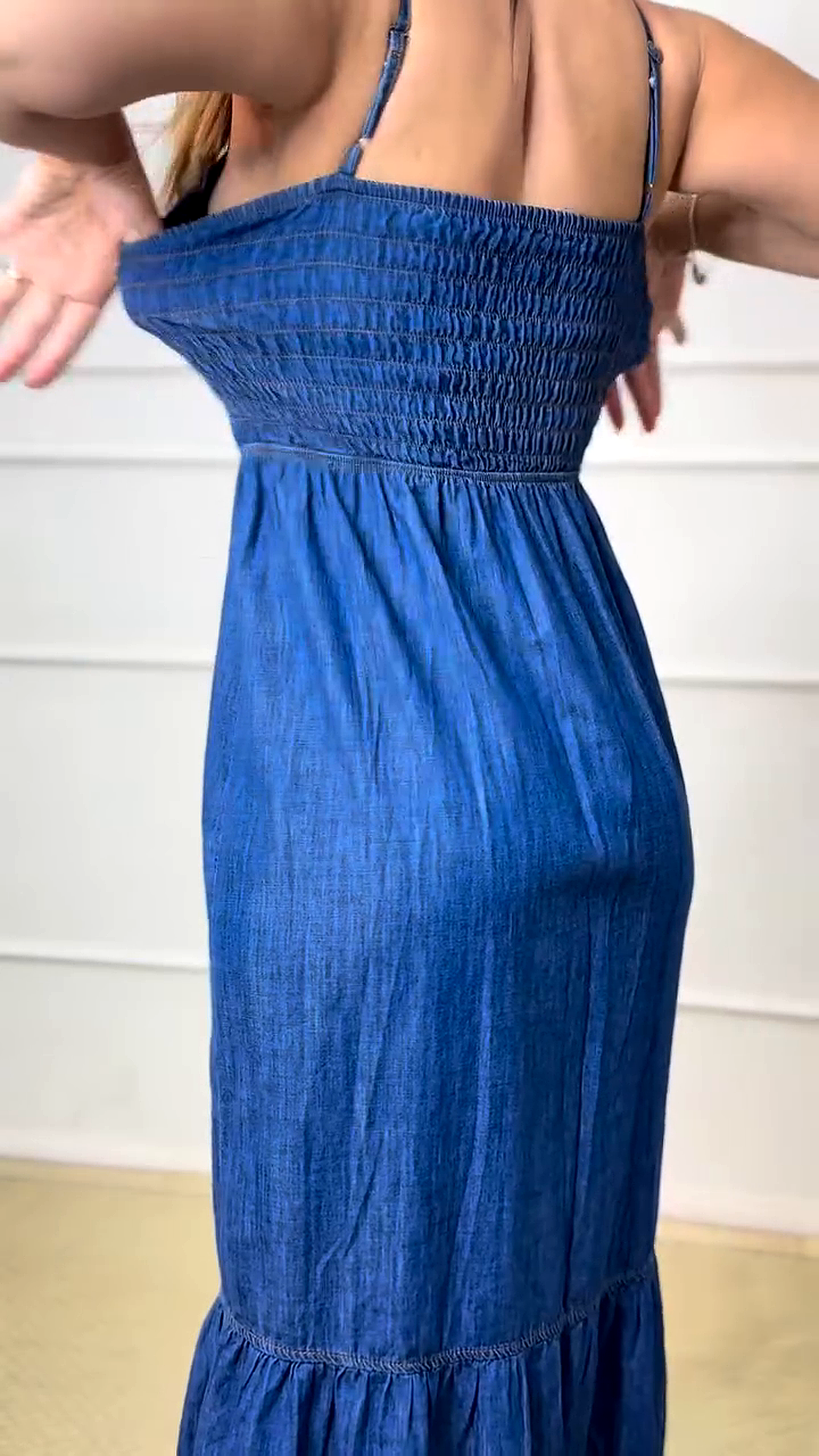 Vestido Jeans Longo Mavi