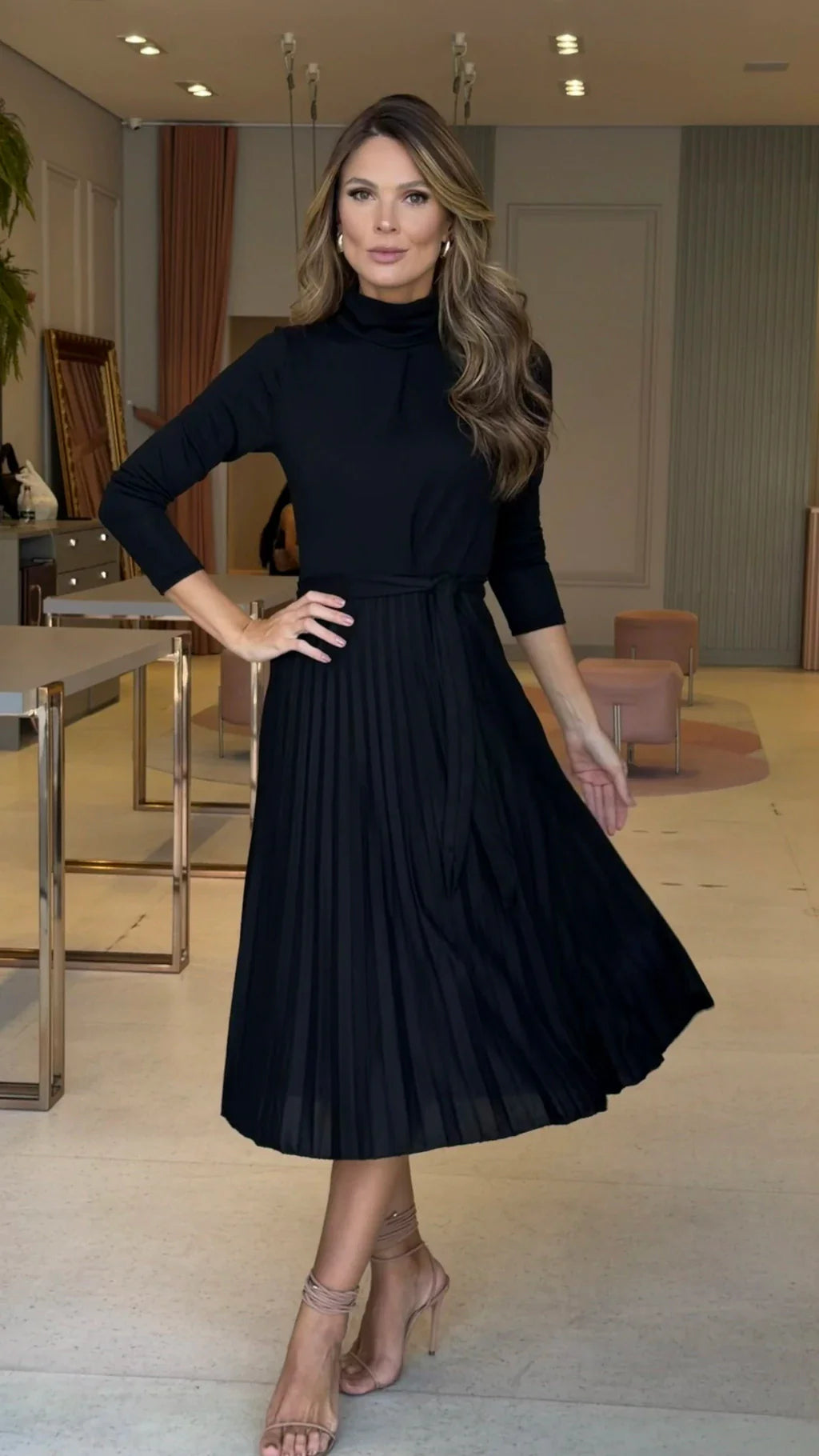 Vestido Lanzinha Plissado