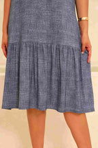 VESTIDO BARRA FRANZIDA MIDI