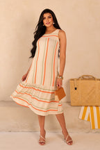 VESTIDO BARRA FRANZIDA MIDI