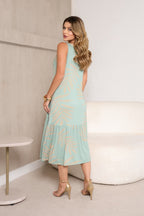 VESTIDO BARRA FRANZIDA MIDI