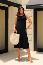 VESTIDO BARRA FRANZIDA MIDI