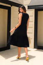 VESTIDO BARRA FRANZIDA MIDI