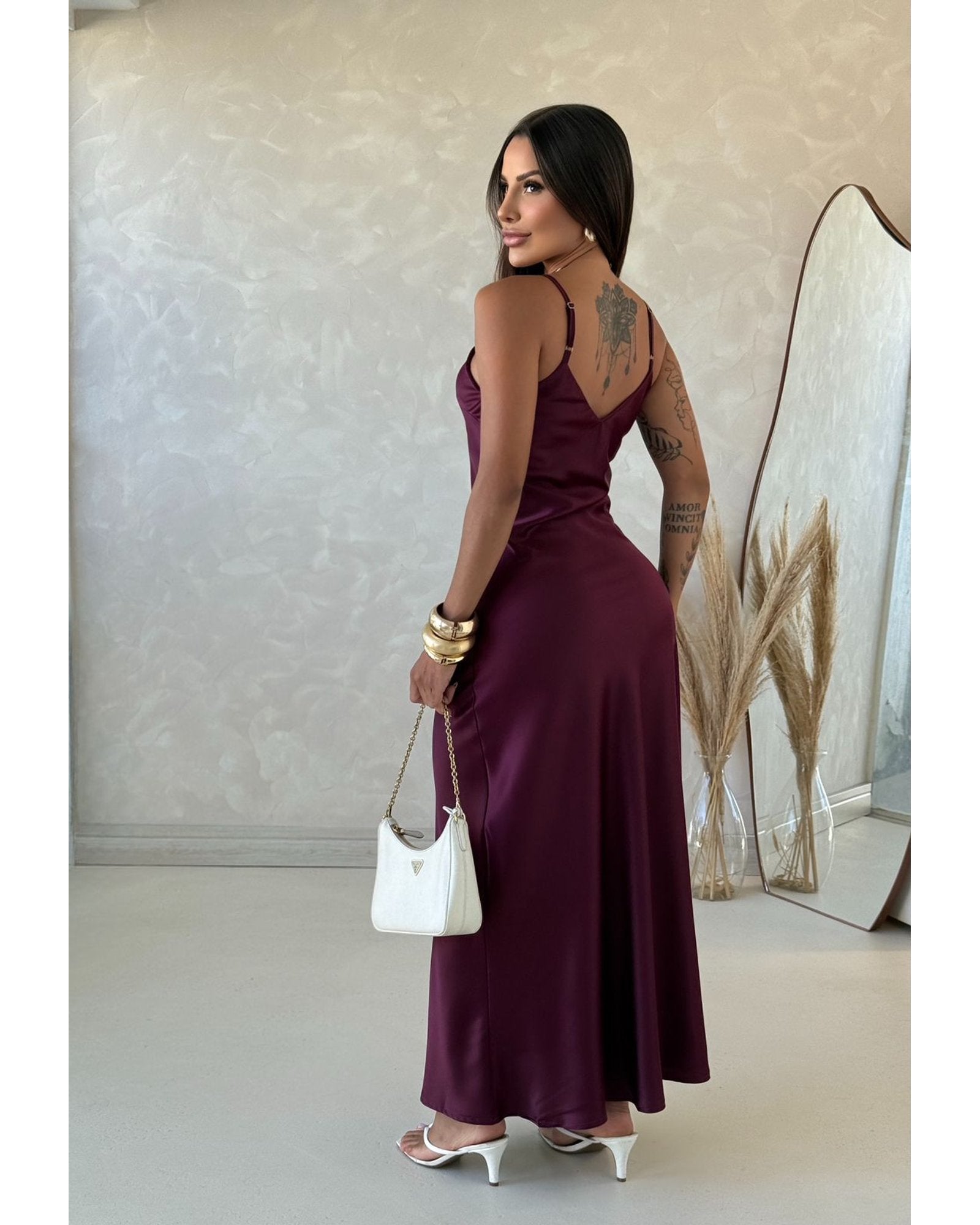 Vestido cetim Zaya