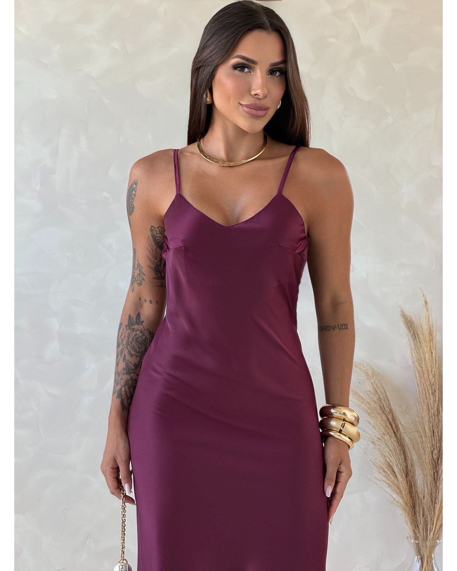 Vestido cetim Zaya