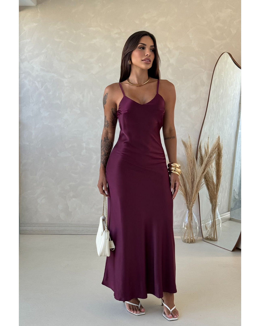 Vestido cetim Zaya