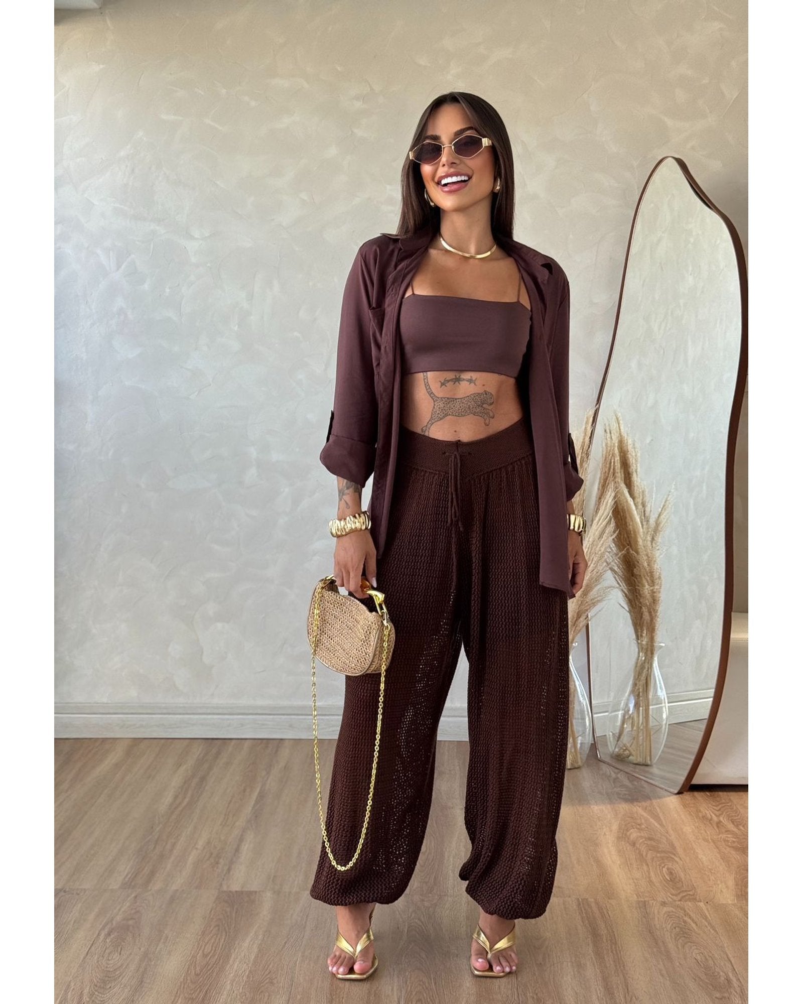 Conjunto flare flanelada