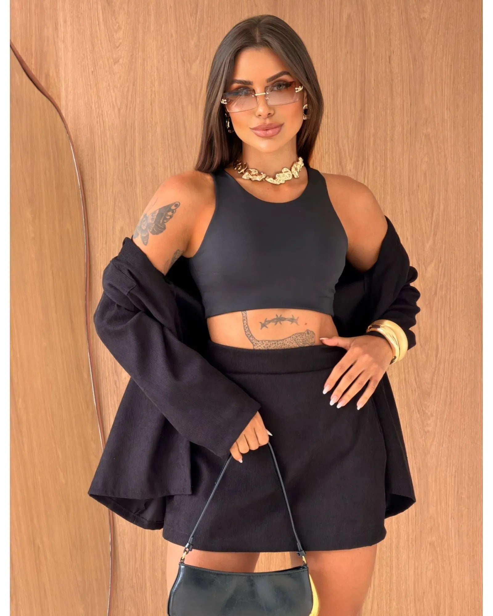 Conjunto blazer+short/saia Luanny