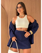 Conjunto blazer+short/saia Luanny