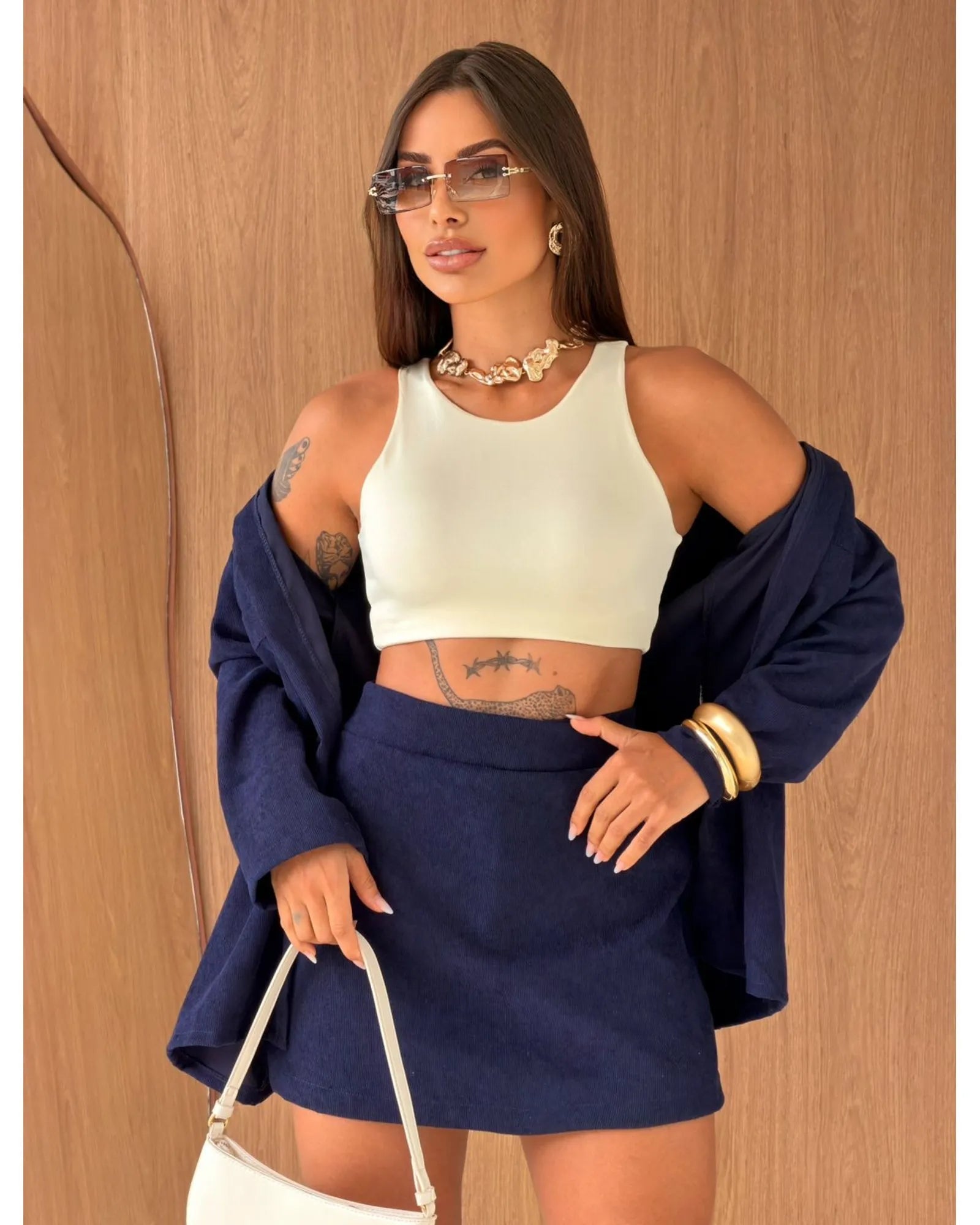 Conjunto blazer+short/saia Luanny