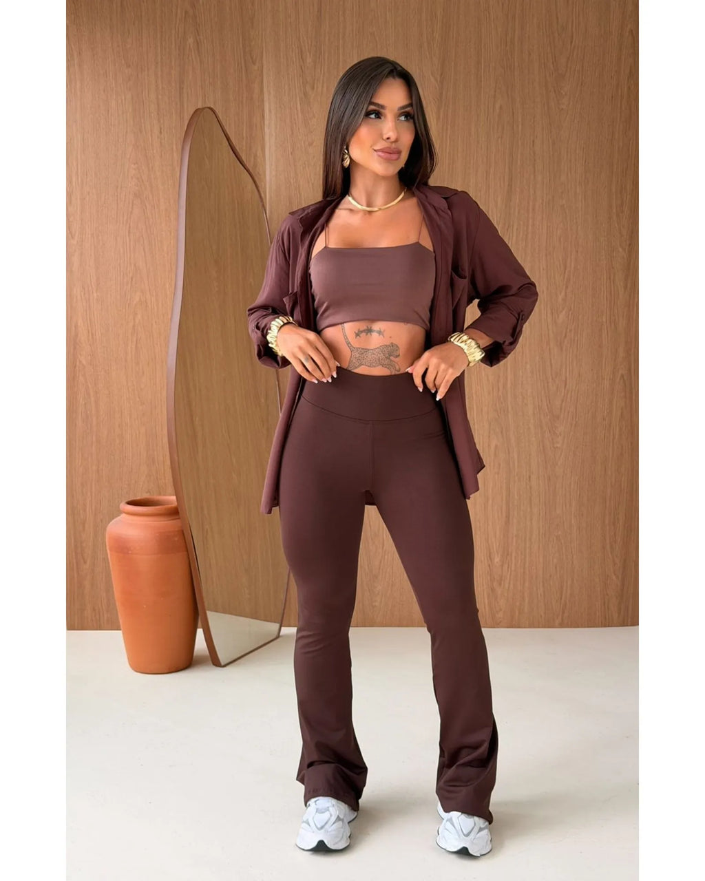 Conjunto flare flanelada
